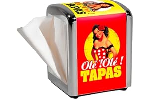 THE REPLICANT Distributeur de Serviettes en métal Olé ! Olé ! Tapas - 60 Serviettes incluses