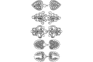 Jeffdad 4 Pcs Vintage Cardigan Sweater Clips, Sweater Clasps And Closures For Cardigans, Sweater Clips for Cardigans to Hold Sweater Together, Shirts Dress Brooch Clips for Women Girl