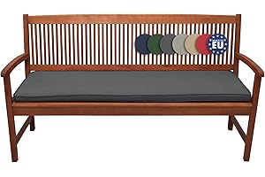 Beautissu Cojines para Bancos de jardín Loft BK colchoneta Asiento Bancos - Gris Grafito - 180x48x5cm - Acolchados Elegantes