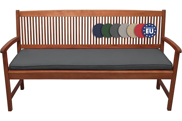 Beautissu Coussin Banc Jardin Loft BK Matelas extérieur pour terrasse, Balcon, véranda - 120x48x5cm Anthracite – Coussin Exterieur Jardin Confortable