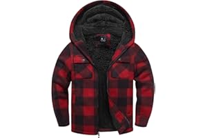zitysport Camicia Giacca Ragazzi Felpa con Cappuccio Spessa Plaid Bambini Zip Di Flanella Calda Sudore Outdoor Felpa Foderato Invernali Tasca