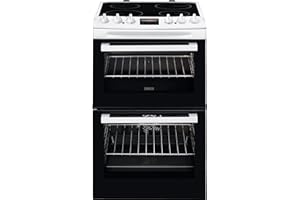 Zanussi 55cm Double Oven Electric Cooker with Catalytic Liners - White