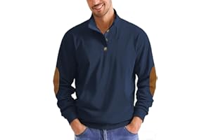 Rayson Sweat Homme sans Capuche Sweat-Shirt à Boutons Homme Manches Longues Sweater Velours Côtelé Sweatshirt