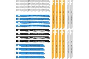 OROMYO Set di 28 lame per seghetto alternativo professionale a U 6TPI/8TPI/10TPI/14TPI/18TPI/24TPI/32TPI, lame per seghetto alternativo per legno, plastica, metallo, 85 mm e 100 mm