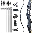 Tongtu Recurve Bow and Arrow 52.3" Archery Set for Adult Right Handed Hunting Bow Kit 30 35 40 45 50lbs for Shooting Targeting Practice Outdoor Sports (50 LBS)