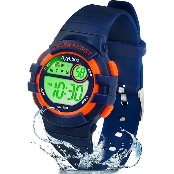 Montre Digitale Enfants Garçons/filles 7 Couleurs Lumineuses - Étanche 50m, Bracelet Silicone, Boîtier Acier - Apprentissage De L'heure, Cadeau Anniversaire/Noël (tailles 14,5-20,5 Cm)