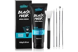 POP MODERN.C Masque Charbon Noire, Masque de Suppression des Points Noirs, Peel Off Masque Facial Charbon Bambou Purifiant, Blackhead Removal, avec Kit Outils Extraction de Points Noirs et Brosse
