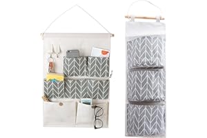 BOBISHE 2PCS Bolsa de Almacenamiento con Múlt-Bolsillos Organizador Colgante Puerta Baño Colgador Organizador Pared Colgando Almacenamiento Bolso Organizador de Tela para Colgar Pared Bolsa Colgante para Baño