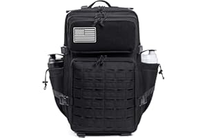 QT&QY 25L/45L Grande capacité Sacs à dos tactiques militaires pour hommes Sac de jour Molle sac à dos de fitness Sac à dos de randonnée avec porte-bouteille