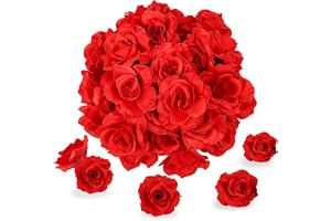 Kesote 50 st konstgjorda blomhuvuden, blomhuvuden, konst, blommor, rosor, huvuden för bröllop, fest, dekoration, gör-det-själ