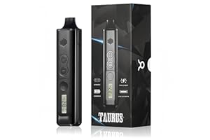 KinZon Vaporisateur Taurus pour herbes sèches, affichage OLED et contrôle de la température, chambre chauffante en céramique, chauffage rapide en 40s (Noir)