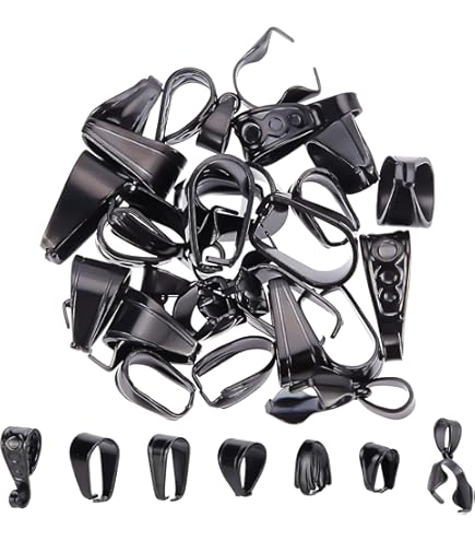 UNICRAFTALE Ongeveer 120 stuks roestvrij staal Snap On Bails Hanger Bails Connectors Charms Sluitingen voor DIY Bengelen Charms Sieraden 6-14 mm