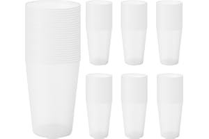 TRAINEANDO Vasos Plástico Duro 500 ml - 50, 100 ó 450 Vasos - Reutilizables de Polipropileno Eco Sin BPA – Multicolor para Fiestas, Camping y Oficina – Ideales para Sidra, Cubatas, Cerveza (450, Transparente)