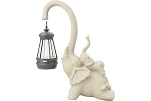 Figorona Elephant Garden Ornament, Solar Powered Elephant Statue Garden Decoration Outdoor LED Lights, IP65 Waterproof Animal Sculpture, Elephant Gifts for Women (Back)