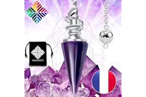 MAJESTIC'S Péndulo Adivinación Profesional AMATISTA – Pendulo Divinatorio Universal de Radiestesia en Piedra Natural (10 gr) – Para Zahorí, Clarividencia, Feng-Shui, Tarot, Esoterismo