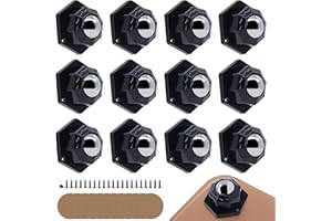 RUNYU 12 Stück Möbelrollen Klein, 360 Grad Kugelrollen für Möbel mit 24 Schrauben + 12 Doppelseitiges Klebeband Selbstklebendes Rollen für Möbel Schiebe Förderrolle(Schwarz)