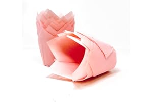 Bakery Direct - 50 envoltorios para magdalenas de tulipán, tamaño estándar, color rosa pálido