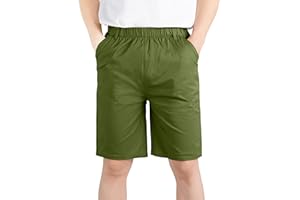 CAMLAKEE Chino Shorts Boys Kids Summer Trousers Plain Breathable with Elasticated Waist