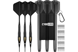 CyeeLife Dardos de Plastico 18 Gramos,Caja de Almacenamiento de 6 Colores y Consejos de reemplazo