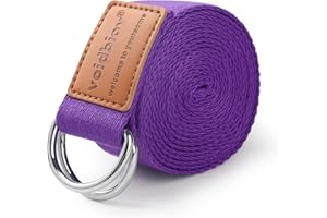 voidbiov Cintura per Yoga Assist 1.85-2.5M, Sensazione di Cotone Naturale, in Grado di Fissare la Postura, Migliorare la Flessibilità del Corpo e Aiutare Lo Stretching Muscolare