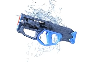 JOCUND PLANET Automatic Electric Water Gun for Kids, Powerful Squirt Gun Toys Range of 28-32Ft, Transparent Waterproof Water Blaster for Boys Girls 8+, Summer Pool and Beach Outdoor Toys (Navy Blue)