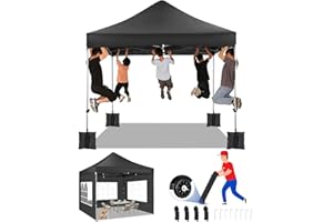 Tooluck Faltpavillon 3x3 Pavillon, kommerzielles strapazierfähiges Baldachin mit 4 Seitenwänden, einfach aufzubauen, Partyzelt, sofortiger Baldachin, für alle Jahreszeiten, Winddicht