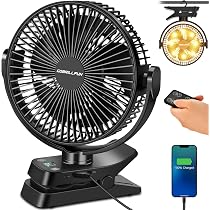 Ventilateur De Camping Sans Fil à Pince Avec Lumière LED - Marque XMSJ - Neuf