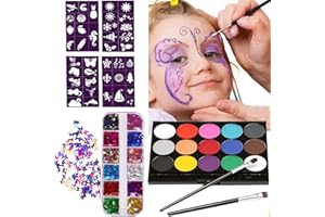 Liuer Truccabimbi Kit,Pittura Corpo Viso per Bambini,Kit per Pittura Viso per Bambini Pittura a Base D'acqua per Halloween,Feste,Festival,Pittura per il Viso per Adolescenti e Adulti