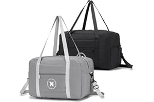 YOODI Sac 40x20x25 Ryanair Sac de Voyage Sac Cabine Avion Pliable Sac Cabine Bagage Cabine Bagag Sac de Sport Sac Weekend Duffel Sacs Camping Randonnée Pliant Organisateur 20L/ 2PCS