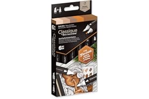 Crafter's Companion Spectrum Noir Classique Blend Twin Tip Blendable Alcohol Based Marker Set with Japanese Nibs - Pack of 6 - Perfect for Colouring, Drawing & Illustration (Dark Skin Pack)