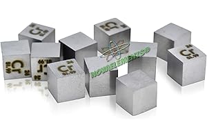 NOVAELEMENTS Chrom Würfel Dichte, Chrom Metallwürfel 10x10x10mm 99,9%, Chrom Probe für Sammlung Elemente