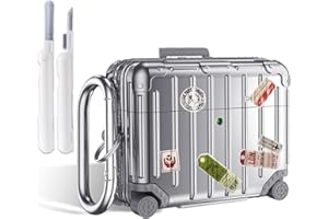 VISOOM kompatibel mit AirPods Pro 3 Hülle(2025), niedlich TPU Koffer Apple AirPods Pro 3 Generation Case Damen Herren mit Schutzhülle Reinigungsset und Schlüsselanhänger-Silber