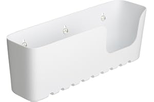 TATAY 1129101 - Cesta portaestropajos para Cocina. con ventosas, Organizador de Fregadero, PP, Blanco, 30x8.5x11