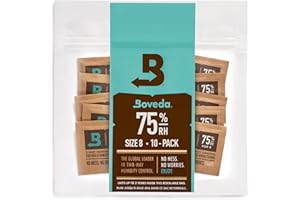 ‎BOVEDA Boveda für Zigarren/Tabak | 2-Wege-Feuchtigkeitsregulierung mit 75 % relativer Feuchtigkeit | Größe 8 schützt bis zu 5 Zigarren | patentierte Technologie für Zigarren-Humidore | wiederverschließbare Verpackung mit 10 Stück