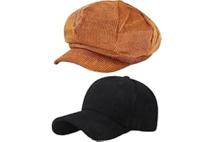 ASYBHYY Gorra de Béisbol de Pana para Mujer Hombre, 2 Pack Vintage Color Sólido Ajustable Trucker Sombrero Cap Casual Liso Hat para Viajes al Aire Libre