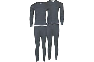 Heat Stoke®️ Pack of 2 mens Thermals Set Long Johns Trouser Warm Base Layer Black Charcoal White S,M,L,XL,XXL
