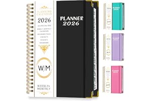 2026 Weekly Monthly and Daily Planner, A5 Notebooks, Hardcover Spiral Bound Notebook for School, Work, Note Taking Writing, Leather Spiral Journal