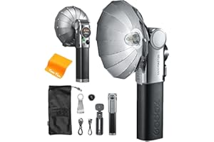 ‎GODOX Godox Lux Master TTL lampa błyskowa w stylu retro, sterowanie ekranem dotykowym, wbudowany akumulator litowy, pełna moc GN25 460, optyczne sterowanie S1/S2, kompatybilna z aparatami Fujifilm Canon