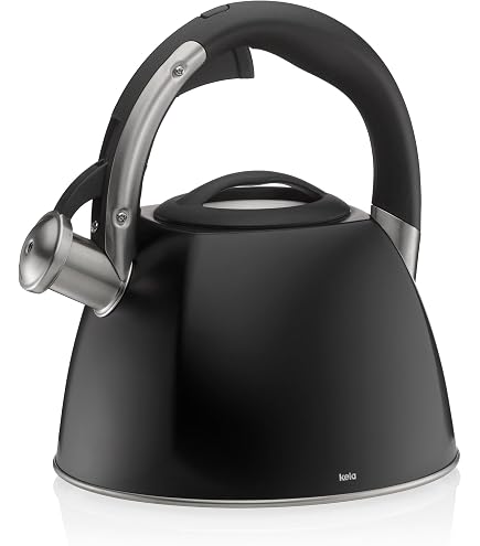 Bouilloire Sifflante Riess 2L Émail Noir - Induction, Écologique, Classique Autrichienne