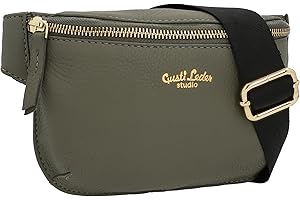 Gusti Norell torebka na pasku skórzana – torba na brzuch damska i męska saszetka biodrowa torebka festiwalowa skóra, szary, Einheitsgröße, Retro