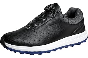 SUMECH Mens Golf Shoes Spikeless Leather Wide Fitting Waterproof Sneakers Big Size