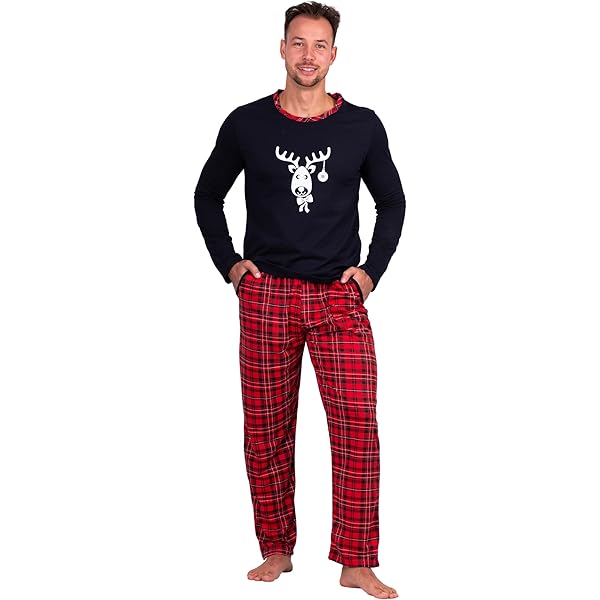 Normann Heren Pyjama met lange mouwen en manchetten in