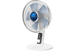 Rowenta Turbo Silence Extreme + Ventilador de Mesa Silencioso, 40 W de Potencia, 30 cm de Diámetro, Modo Turbo, Oscilación Automática, 4 Ajustes, Función Noche, Con Aspas, Blanco VU2731