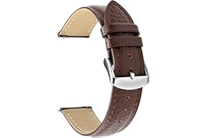 ULLCHRO Cinturino Orologio Uomo in Pelle Vera con Sgancio Rapido, 22mm Ricambio Stile Vintage, per Smartwatch Nero, Cinturini per Orologi