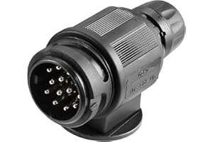 AGRISHOP Prise remorque 13 Broches Etanche,12V 13 Broches Connecteur Prise Attelage de Remorque Male pour Porte-Vélos Caravane Fiche Remorque 13 Broches Male