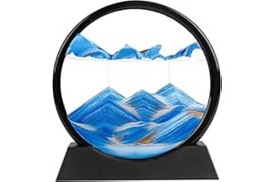 AIBAOBAO Sandbilder Zum Drehen, Fließendes Sandgemälde, bewegliches Sandkunstbild, Rundes Glas, Dynamisches Sandbild, Bewegende Sandkunst, 3D Fließende Sandmalerei für Erwachsene und Kinder