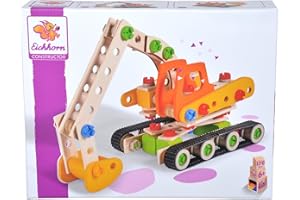 Eichhorn- 4 Varianti di Modello: Escavatore per brugola, Tubo di carico, Posteriore, Ruota da Neve da 170 Pezzi, FSC 100%, Legno di faggio, plastica, BSK, 6J+ Made in Germany, Multicolore, 100039096