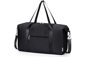 Narwey for Easyjet Cabin Bag 45x36x20 New Easyjet Underseat Easy Jet Cabin Bag Foldable Travel Duffel Carry on Luggage Weekend Overnight Hospital Bags for Women and Men 25L (Black)