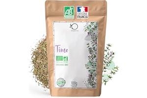 ORIGEENS TIMO BIOLOGICO Origin Francia 100g | Foglie di Timo Essiccate per Tisana al Timo contro la tosse e per la cucina | Timo Tisana - Thyme