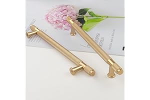Pexintek 2 Pack Gold Modern Cabinet Handles 160mm Hole Centers Kitchen Bathroom bedrooms Study Furniture Door Vintage Pulls with Screws for Cupboards Drawer Wardrobe Dresser (Golden)